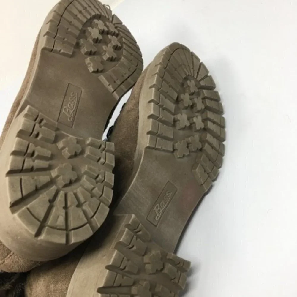 3/$25 Bass Aubrey Fur Trim Suede Leather Boots 8M